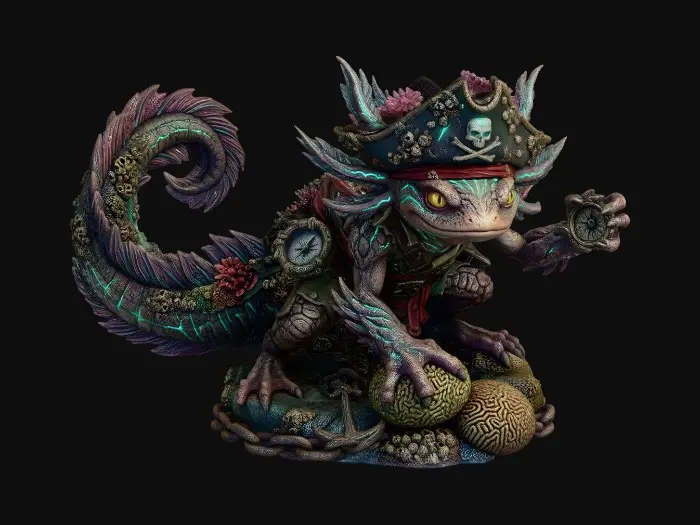 3D model for Axolotl pirate