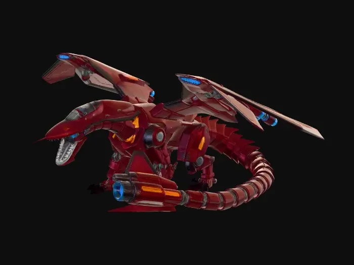 3D model for Crimson Mecha Dragon