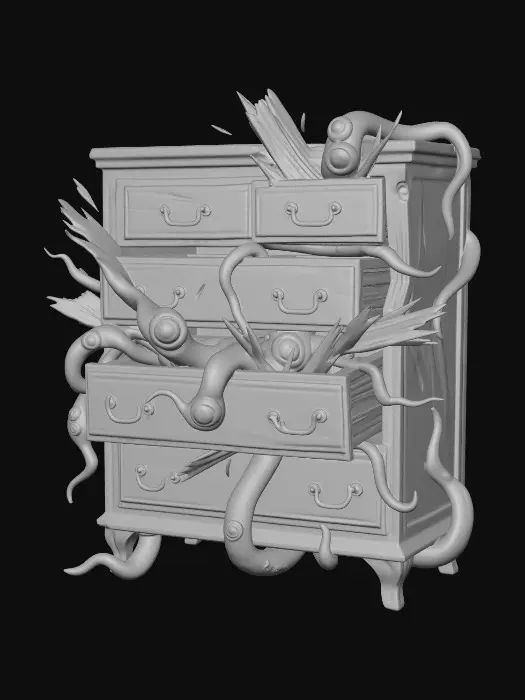 3D model for Tentacled Dresser comic-book-look