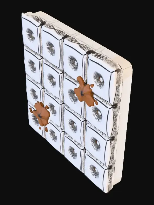 3D model for Coffee Stains on a 4x4 Grid