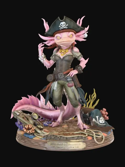 3D model for Axolotl Pirate Woman