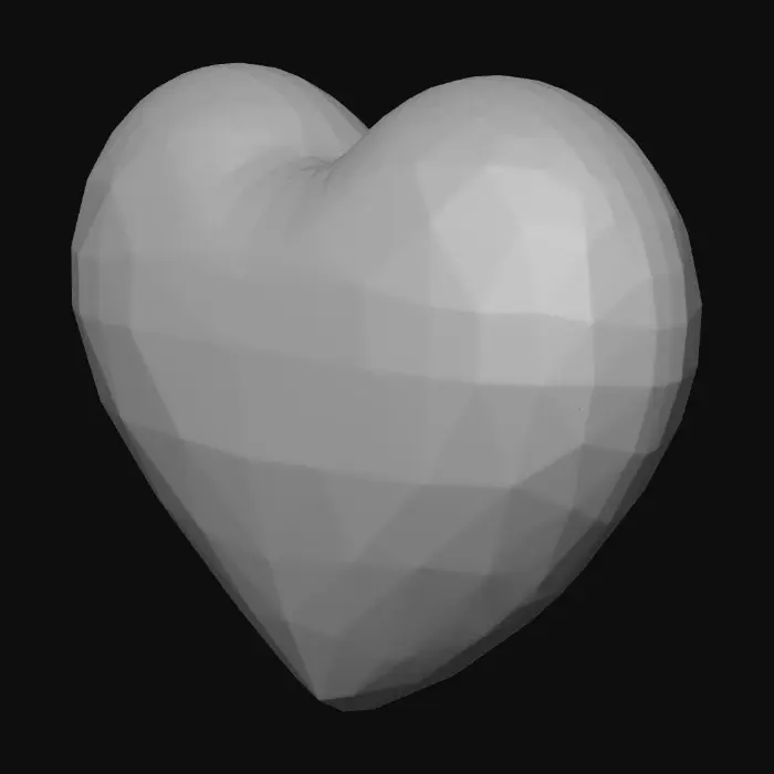 3D model for A small, chunky emotion token in a simple heart or star shape. Rounded edges, thick proportions, smooth surface, pastel color. Minimalist toy accessory, solid shape, no sharp details, printable and scalable.