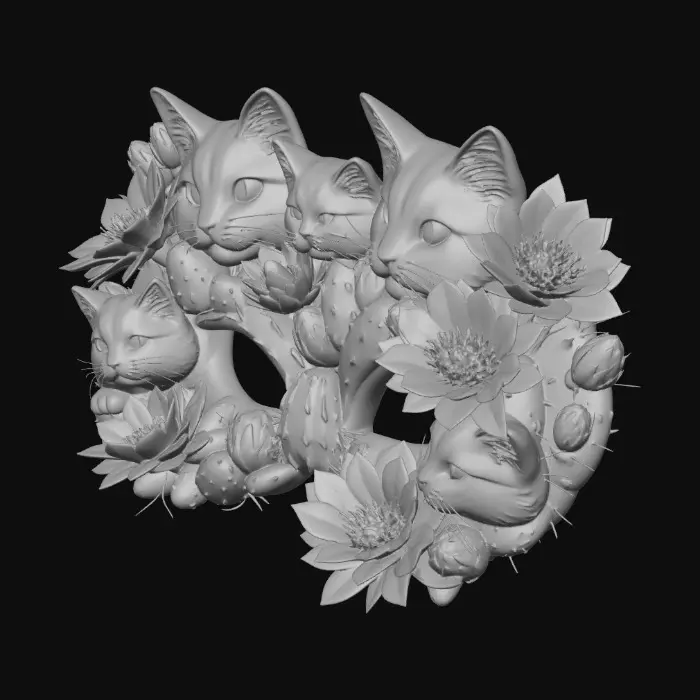 3D model for Cactus Cat Carnival
