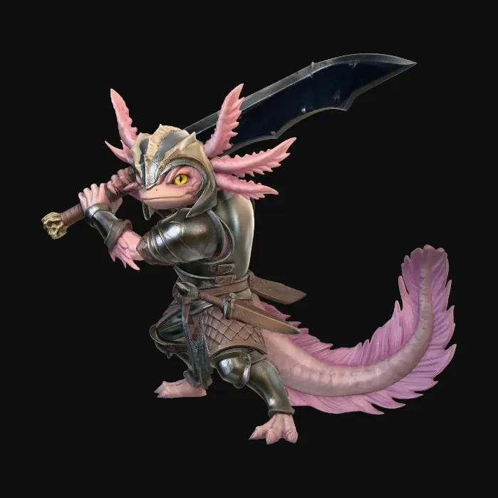 3D model for Axolotl Swordsman