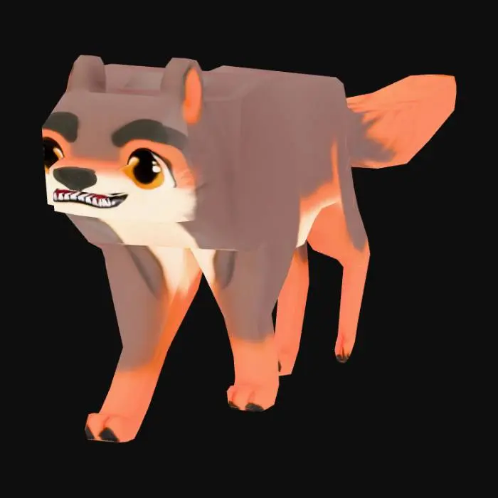 3D model for Wolf LowPoly