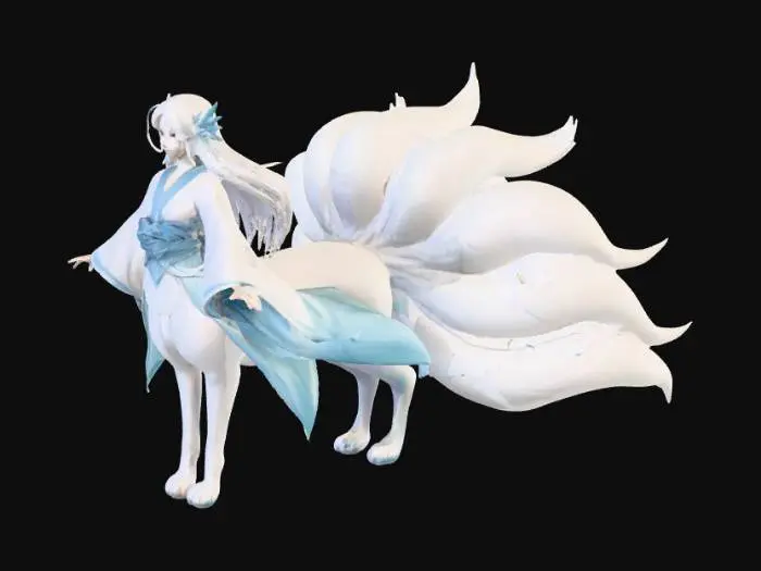 3D model for Mystical Nine-Tailed Guardian, #PBR#