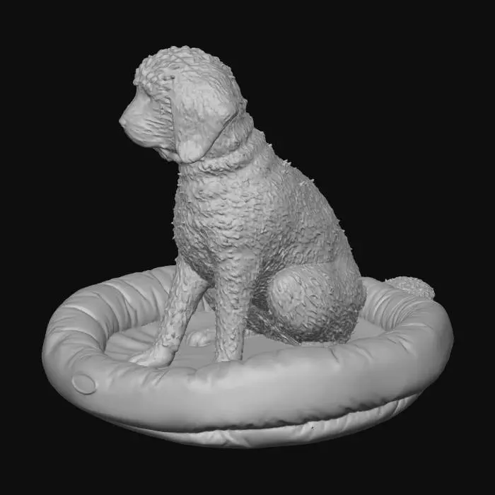 3D model for Midnight Pooch in a Cozy Bed