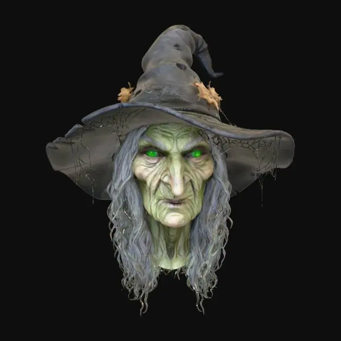 3D model for tete seulement d'une sorcière agé