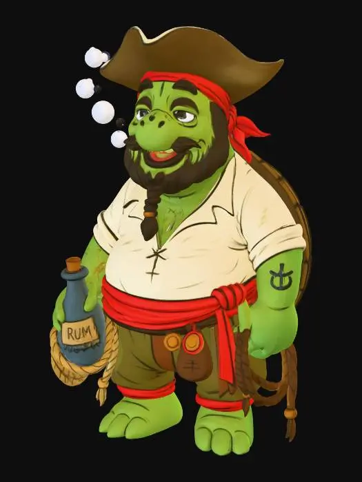 3D model for Pirate Turtle Adventure, #Thanksgiving#