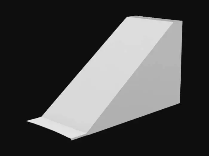 3D model for a very steep thin metal grey0 ramp