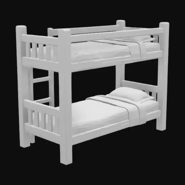 3D model for wooden bunk bed , #ded, #wood