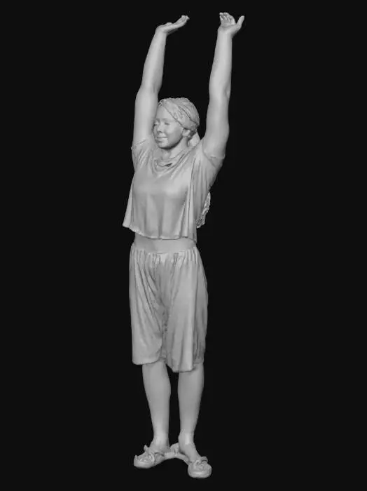 3D model for Morning Stretch in Pink Pajamas