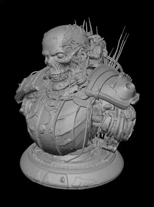 3D model for Cybernetic Skull