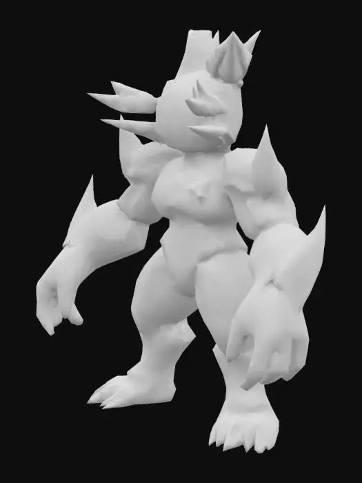 3D model for A Protogen furry character. no tail. A-Pose. 
