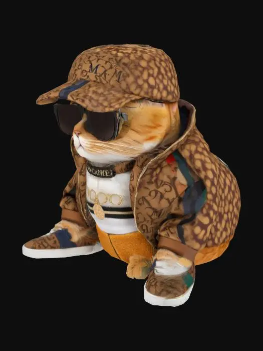 3D model for Stylish Kitty in Luxury Apparel