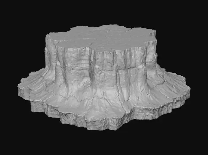 3D model for desert rock plateau prop
