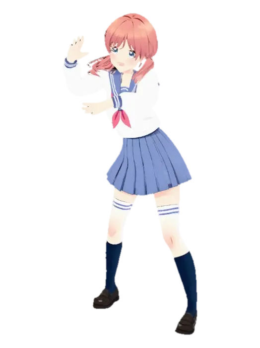 Open-Armed Schoolgirl - Dance model 3D, wygenerowany przez AI
