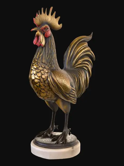 3D model for Enchanted Rooster Sculpture, #PBR#,  