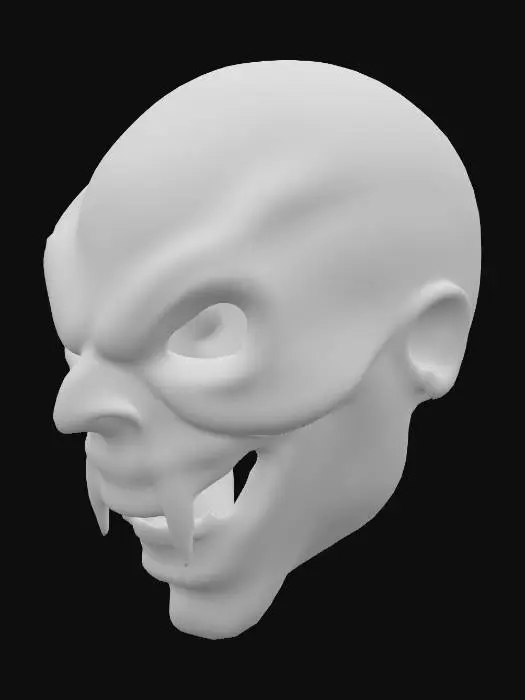 3D model for eine böse Gesichtsmaske, grinsend und gruselig, #PBR#