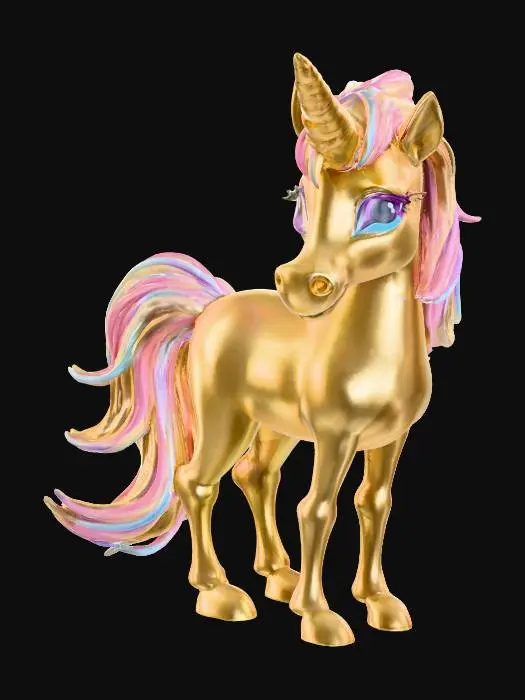3D model for Stylized Unicorn, Gold