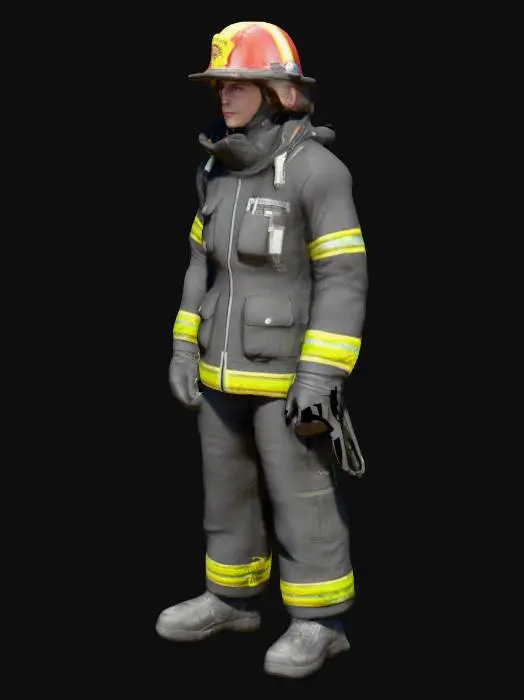 3D model for realistischer und detailgenauer deutscher Feuerwehrmann #PBR#