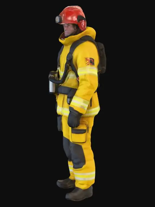 3D model for realistischer und detailgenauer deutscher Feuerwehrmann #PBR#