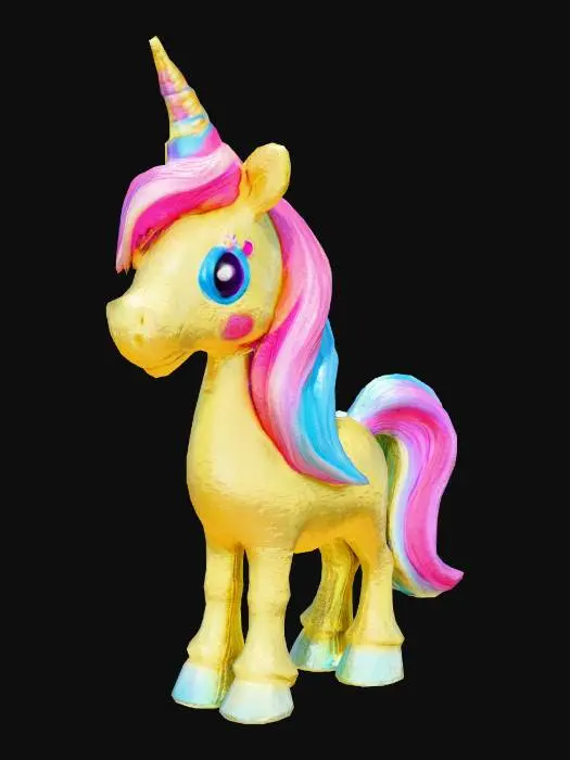3D model for Stylized Unicorn, Gold