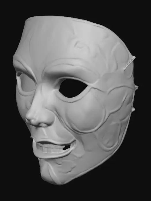 3D model for Mittelalterliche Gesichtsmaske, verziert mit Gold und Silber, Gravuren