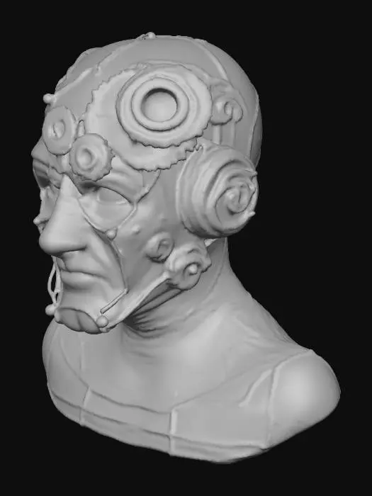 3D model for Ultra Realistic, Silk, Steampunk Mask, #PBR#