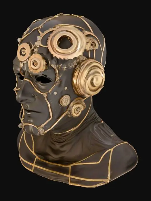 3D model for Ultra Realistic, Silk, Steampunk Mask, #PBR#