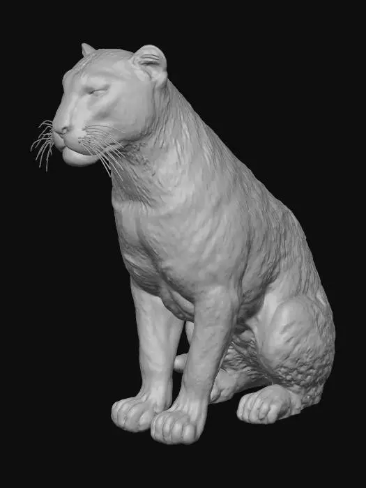 3D model for realistischer Leopard hoch sitzend