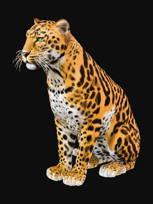 3D model for realistischer Leopard hoch sitzend