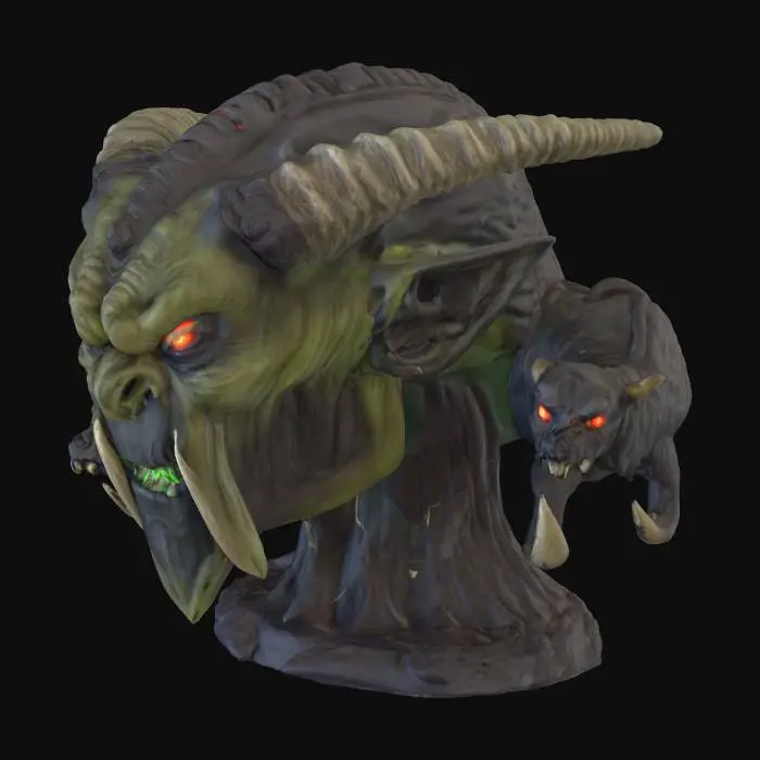 3D model for Enchanted Orc Sculpture #PBR#  
