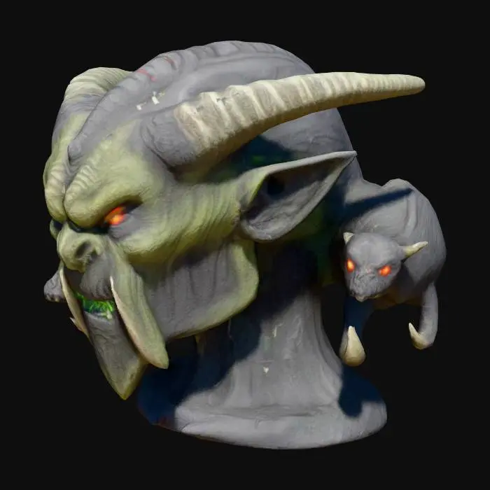 3D model for Enchanted Orc Sculpture #PBR#  