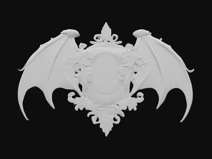 3D model for A black and white marble emblem for Brian pulido’s Lady Death, super detailed, stunning design, regal and elegant , #emblem#