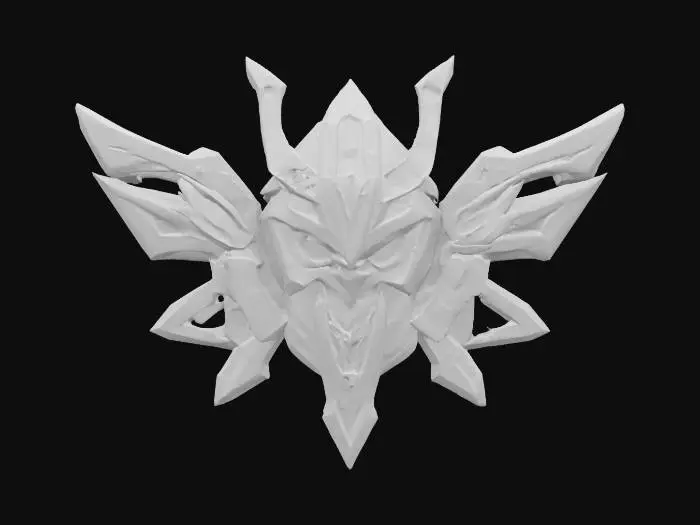 3D model for A high tech samurai emblem , it looks like a piece of armor and has glowing tech aspects , #emblem#