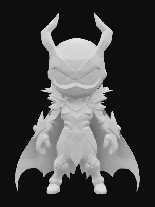 3D model for A world of warcarft Spawn from Image comics chibi stylized art style. dynamic pose. Highly stylized, dnd miniature , 