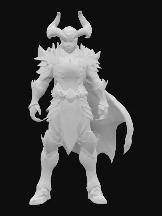 3D model for A world of warcarft  Aries from the Soul Saga comic series,  stylized art style. dynamic pose. Highly stylized, dnd miniature,  