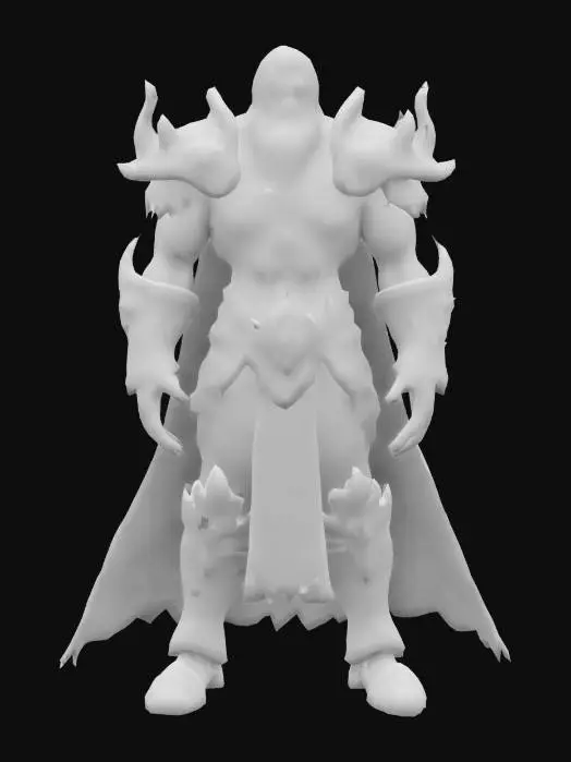 3D model for A world of warcarft  character from the Soul Saga comic series,  stylized art style. dynamic pose. Highly stylized, dnd miniature,  