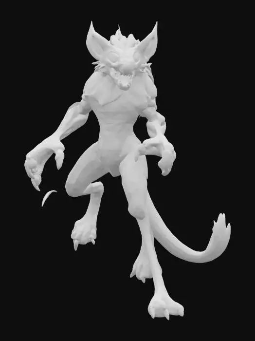 3D model for A world of warcarft  chupacabra character from the Soul Saga comic series, stylized art style. dynamic pose. Highly stylized, dnd miniature,   , #AroundTheWorld#