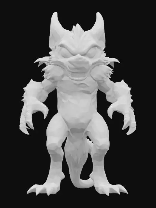 3D model for A world of warcarft  chupacabra character from the Soul Saga comic series, stylized art style. dynamic pose. Highly stylized, dnd miniature,   , #AroundTheWorld#