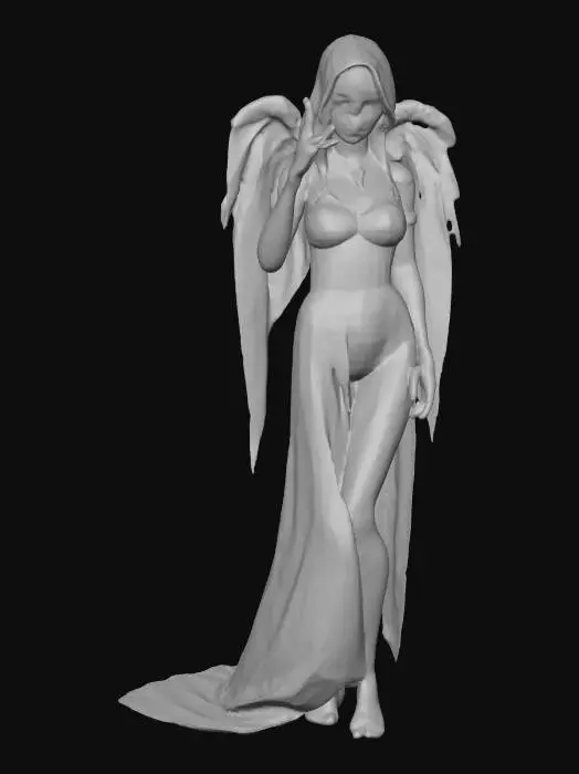 3D model for A world of warcarft  female sexy semi transparent Ghost character from the Soul Saga comic series, stylized art style. dynamic pose, glowing black eyes, Halloween themed colors, Highly stylized, dnd miniature,  #Halloween2025#