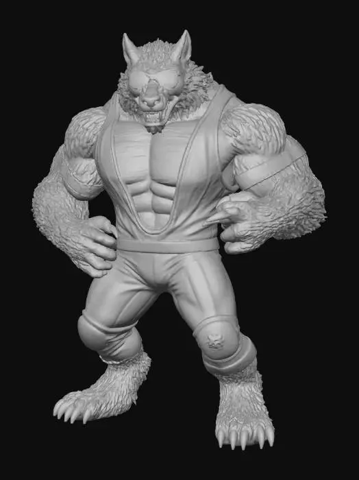 3D model for Werewolf as Brett Hart from WWF drawn Blizzard games