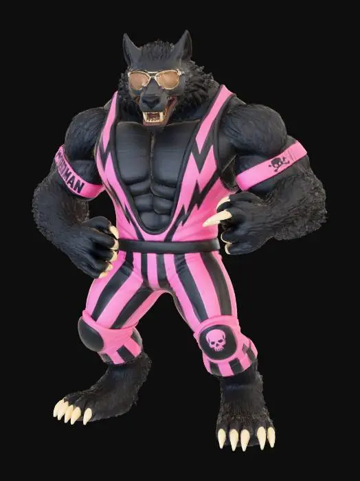 3D model for Werewolf as Brett Hart from WWF drawn Blizzard games