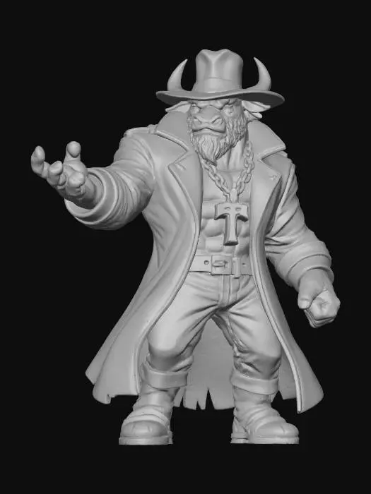 3D model for A Bison as The Undertaker from WWF drawn Blizzard games