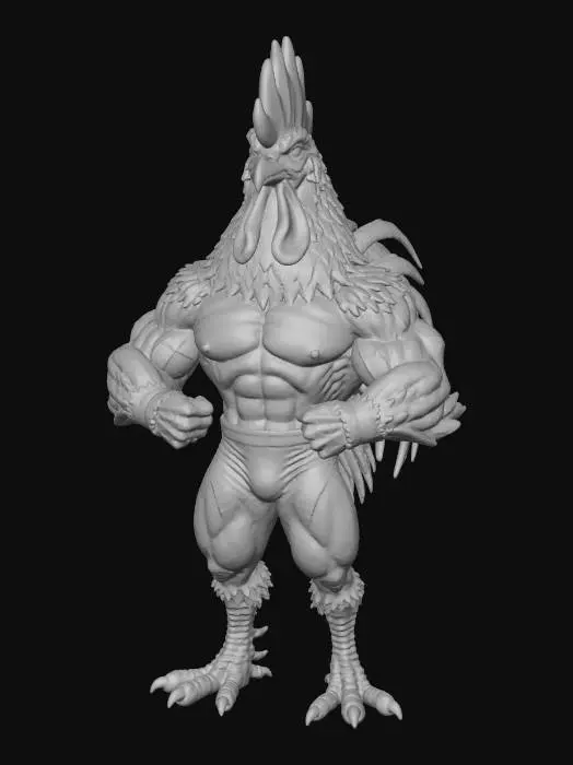 3D model for A rooster as the Eddie Guerrero from WWF drawn Blizzard games,