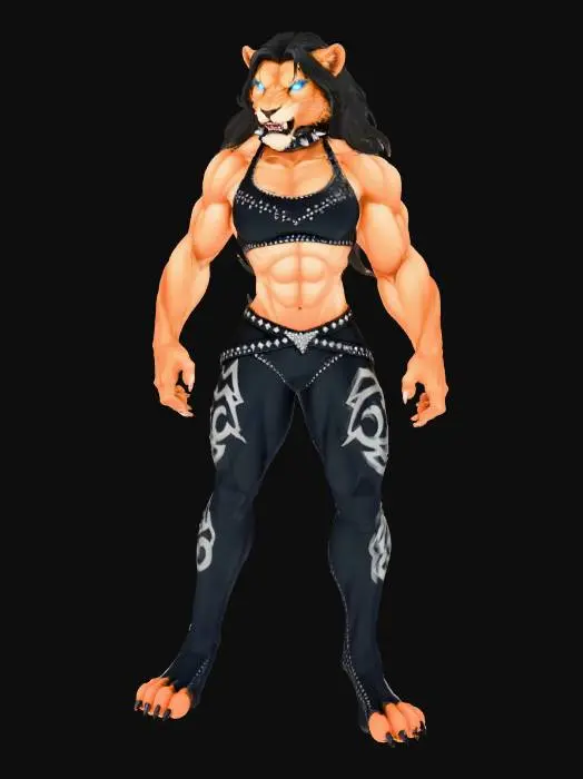 3D model for A female lioness as Chyna from WWF drawn Blizzard games,