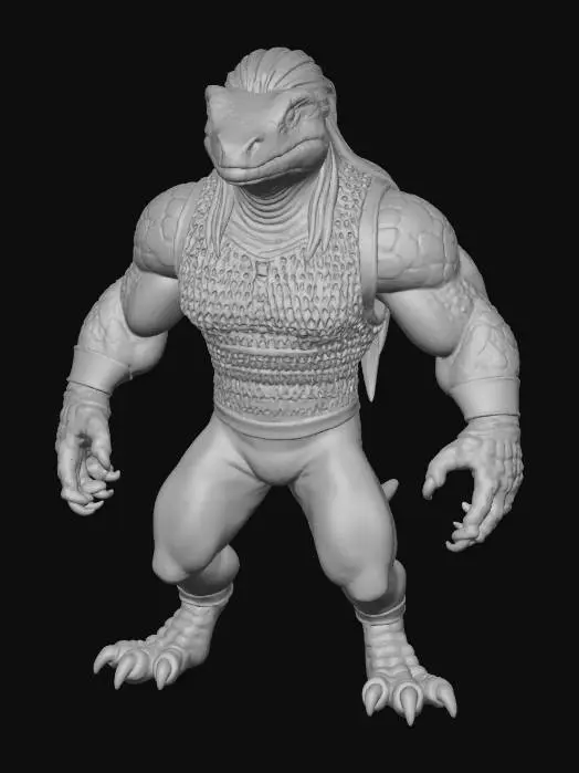 3D model for A lizard as the Christian from WWF drawn Blizzard games, he has long blonde hair