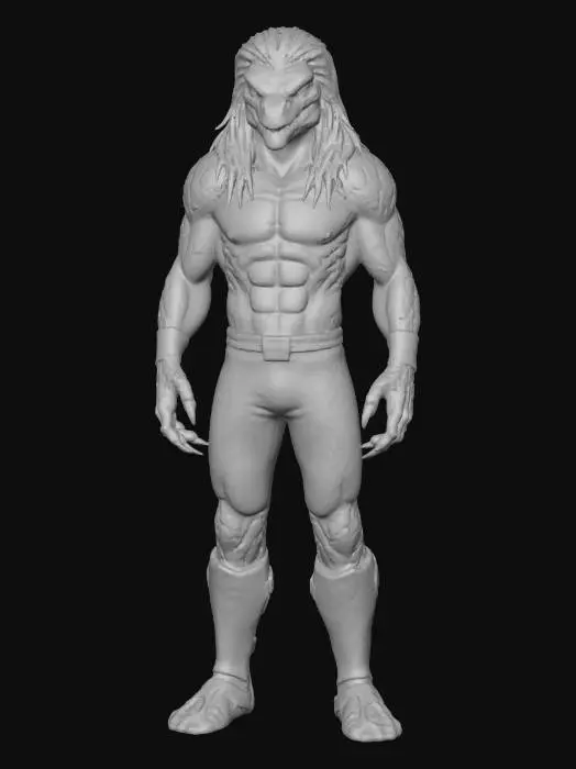 3D model for A lizard as the Edge from WWF drawn Blizzard games,  he has long blonde hair,