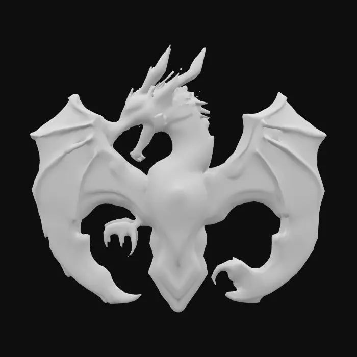 3D model for A cyberpunk tech dragon emblem with glowing and high tech mechanical elements #emblem#